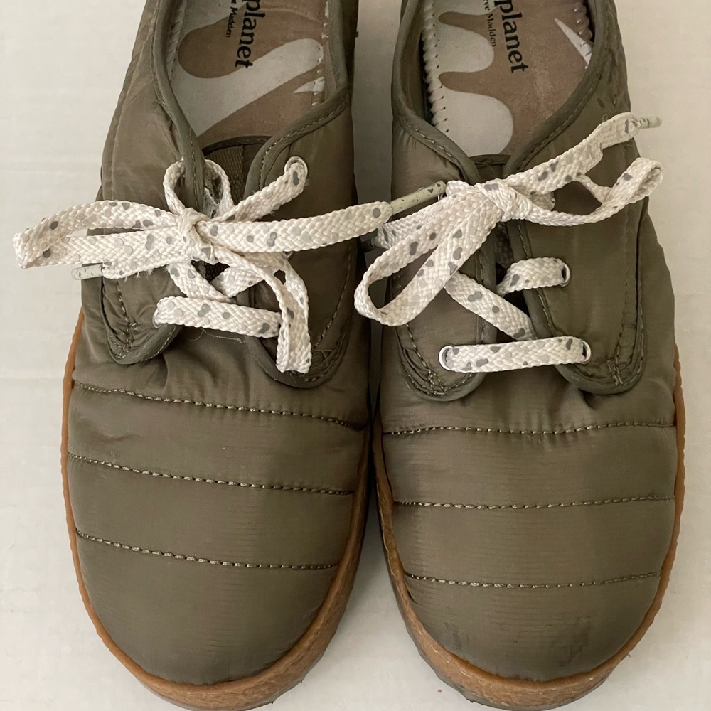 Cool Planet By Steve Madden Sneakers Green Casual Lace Up Shoes Women's Size 8M